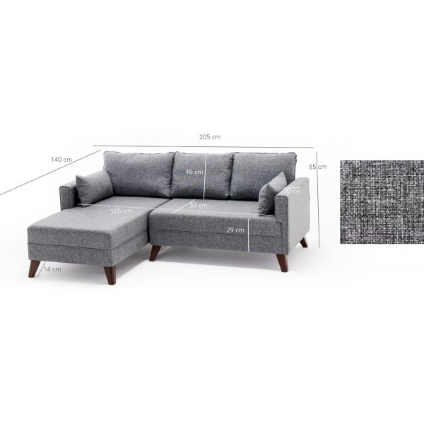 Bella divansovesofa - grå Bella divansovesofa - grå