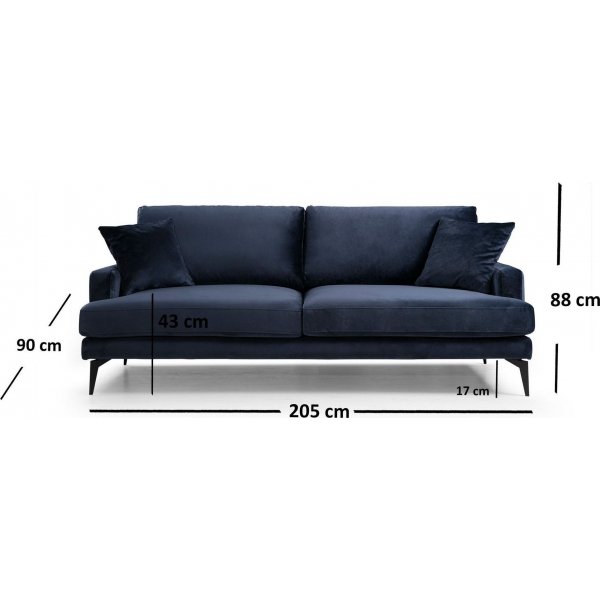 Papira 3-seters sofa - Marineblå Papira 3-seters sofa - Marineblå
