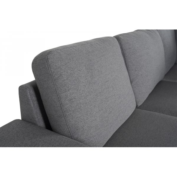 Sofa grå med åpen ende 244 cm + Tekstilrens for møbler Sofa grå med åpen ende 244 cm + Tekstilrens for møbler