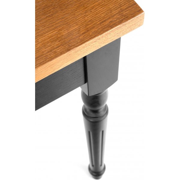 Shell spisebord 120-160 cm - Mørk eik/sort Shell spisebord 120-160 cm - Mørk eik/sort