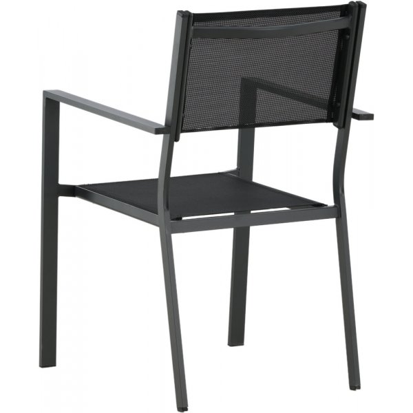 Matvaregruppen i Chania; 6 stoler med bord 205 x 90 cm - Svart/natur Matvaregruppen i Chania; 6 stoler med bord 205 x 90 cm - Svart/natur