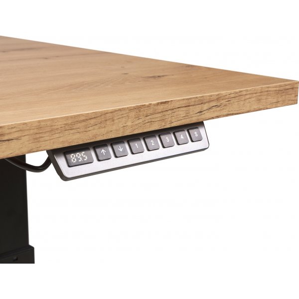 Plassjusterbart skrivebord h�yre 160 x 90 cm - Eik