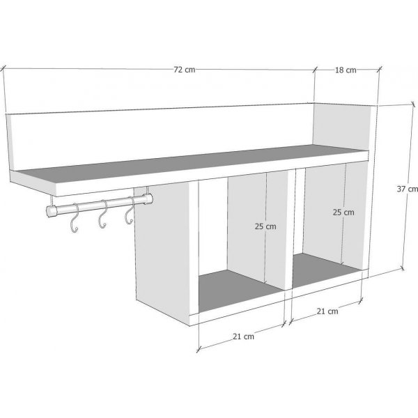 Pare vegghylle - Gul