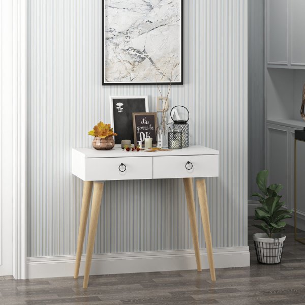 Arden avlastningsbord 72/100 x 35 cm - Hvit