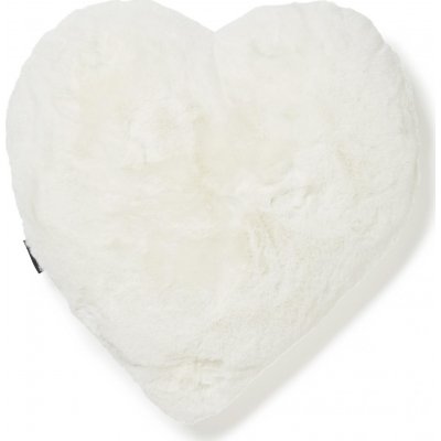 Fluffy hjerteformet pyntepute Elfenben - 45 x 45 cm
