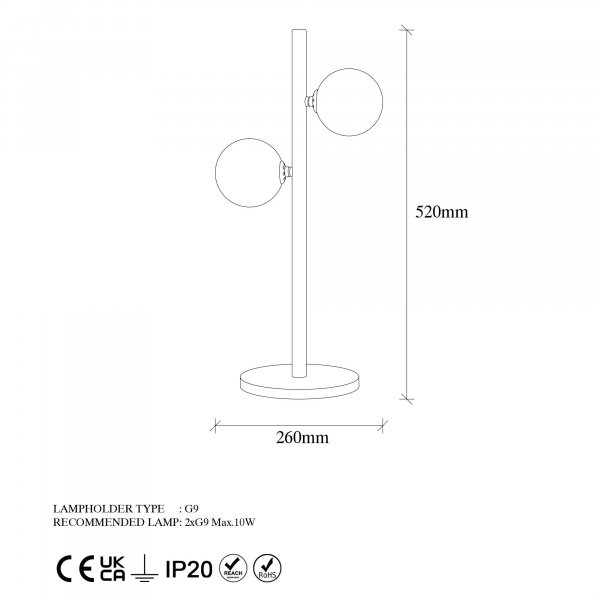 Domino bordlampe - Svart Domino bordlampe - Svart