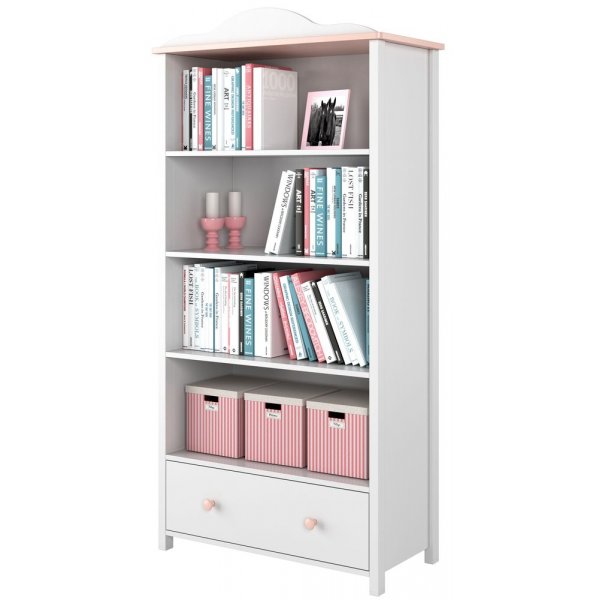 Stephany bokhylle - Hvit/rosa Stephany bokhylle - Hvit/rosa