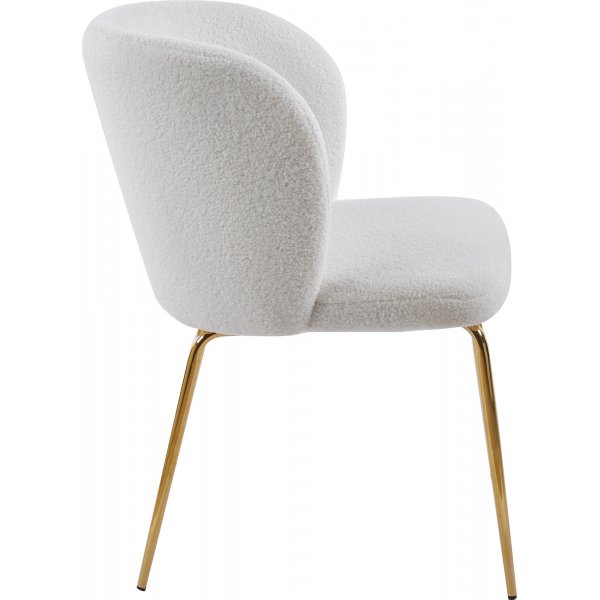 Spisestuestol i bouclè med messingben Spisestuestol i bouclè med messingben