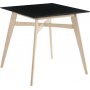 Spisegruppe Florence Barbord 90x90 med 4 barkrakker - Hvitvasket/svart