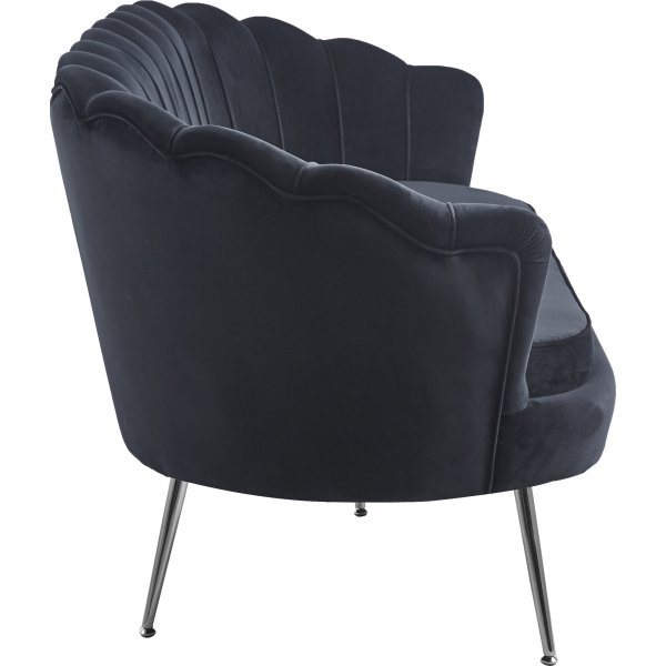 Musslan 3-seters sofa - Svart / krom Musslan 3-seters sofa - Svart / krom