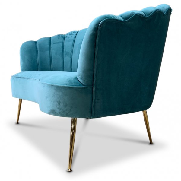 Snckan 2-seter sofa - Turkis flyel / Messing