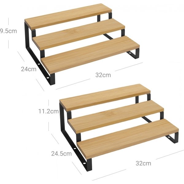 Biharat krydderhylle, 2 stk - Bambus/svart Biharat krydderhylle, 2 stk - Bambus/svart