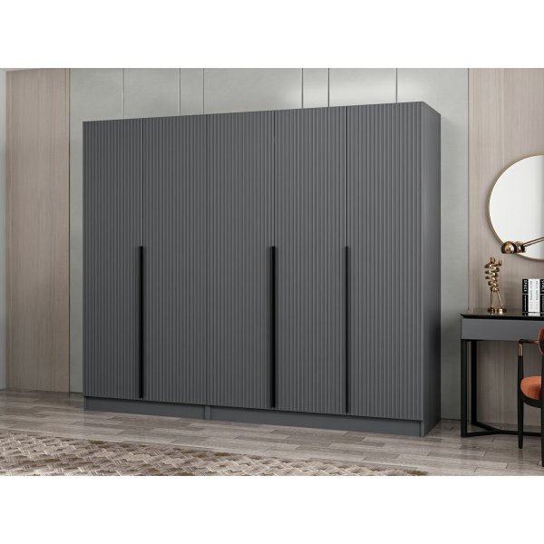 Cikani garderobeskap 225x52x210 cm - Antrasitt