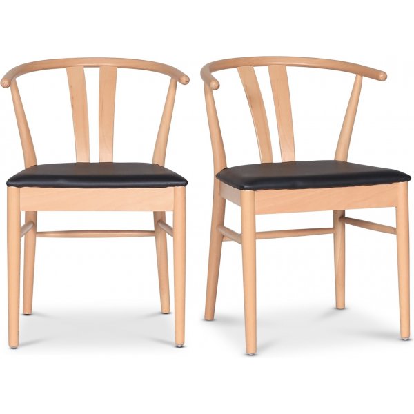 Abisko stol - Antik bok/sort PU