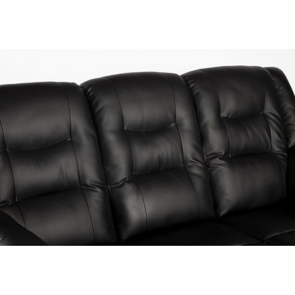Vera 3-seters sofa i sort PU + M�belpleie Skinnbeskyttelse