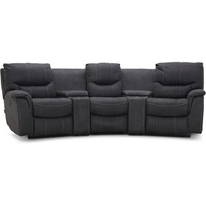 Rom Biosofa - 3-seter recliner (el) i grtt microfiber tystoff