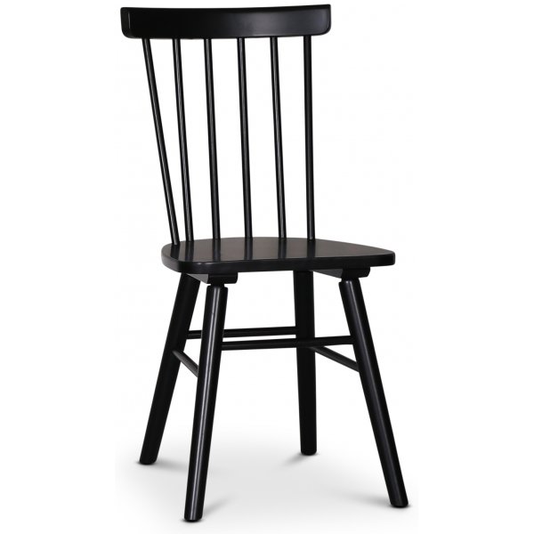 Omni spisegruppe, rundt spisebord Ø130 cm inkludert 4 stk. svarte Orust pinnestoler - Svartbeiset eik + 4.00 x Stolpute Omni spisegruppe, rundt spisebord Ø130 cm inkludert 4 stk. svarte Orust pinnestoler - Svartbeiset eik + 4.00 x Stolpute