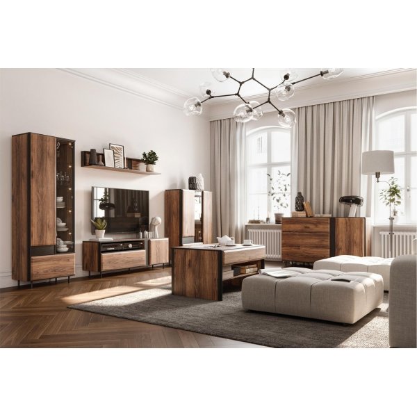 Borga kommode - Catania eik/sort