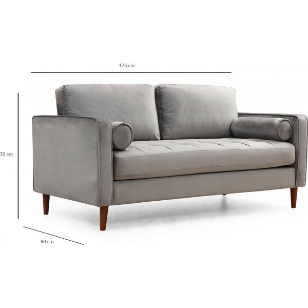 Rome 2-seters sofa - Lysegrå Rome 2-seters sofa - Lysegrå