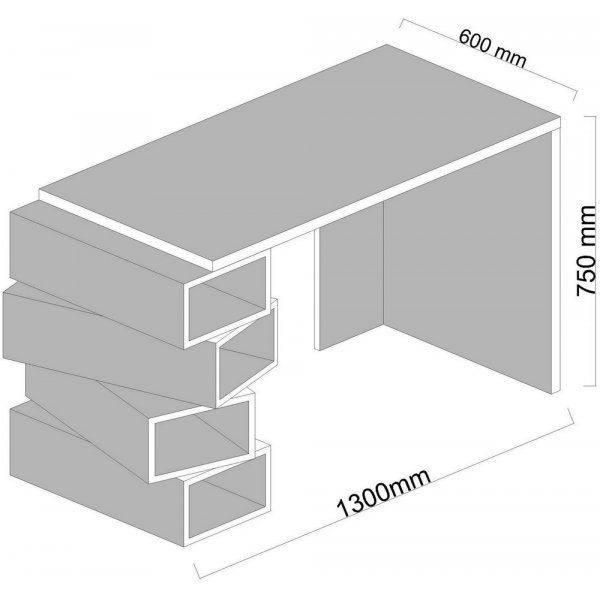 Jenga skrivebord - Hvit/valnøtt Jenga skrivebord - Hvit/valnøtt