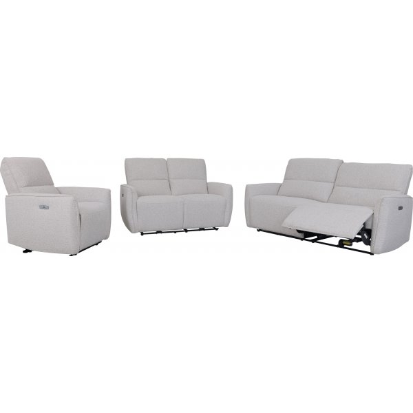 Elektrisk lenestol 2-seters sofa - Lys bouclè-sofa Elektrisk lenestol 2-seters sofa - Lys bouclè-sofa