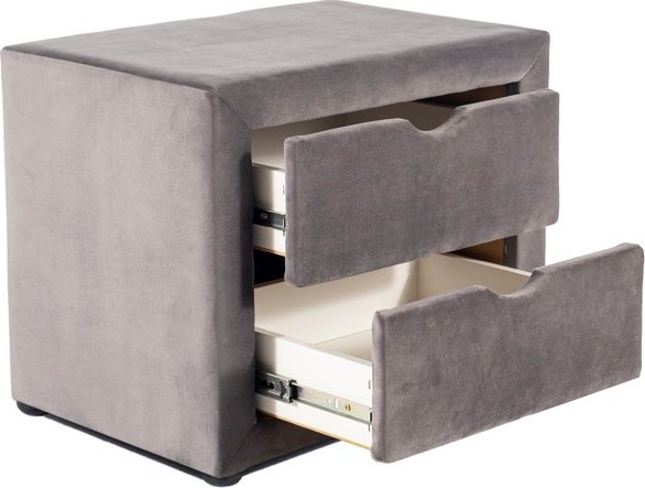 Eton 2 nattbord - Grå fløyel Eton 2 nattbord - Grå fløyel