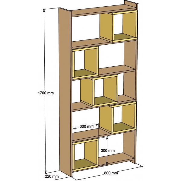 Box bokhylle - Valnøtt/hvit Box bokhylle - Valnøtt/hvit