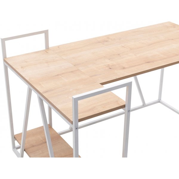 Lissa hjørnepult 140 x 90 cm - Safir eik/hvit Lissa hjørnepult 140 x 90 cm - Safir eik/hvit