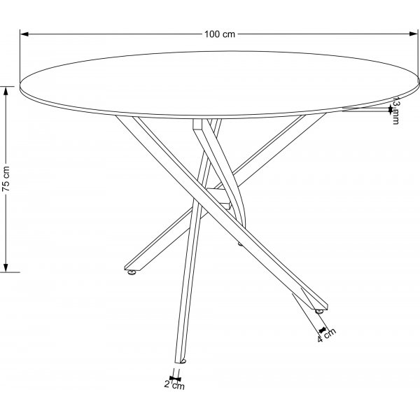 Raymond spisebord Ø100 cm - Sort marmor/gull Raymond spisebord Ø100 cm - Sort marmor/gull