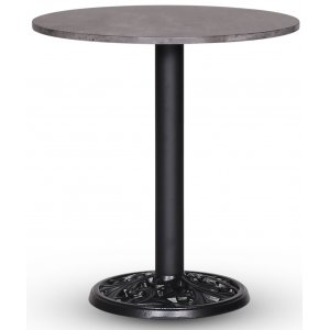Mystery bord, rundt, 70 cm - Svartblomstrete understell / betongimitasjon Mystery bord, rundt, 70 cm - Svartblomstrete understell / betongimitasjon