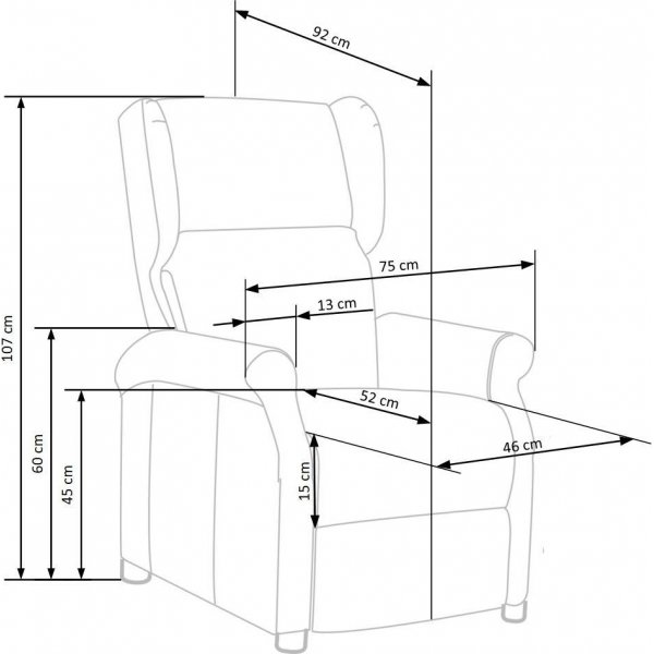 Lenestol med hvilestol i blått stoff Lenestol med hvilestol i blått stoff