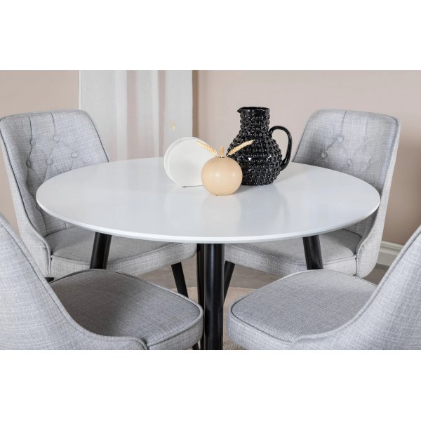 Paradis spisebord, 100 cm - Hvit/svart Paradis spisebord, 100 cm - Hvit/svart