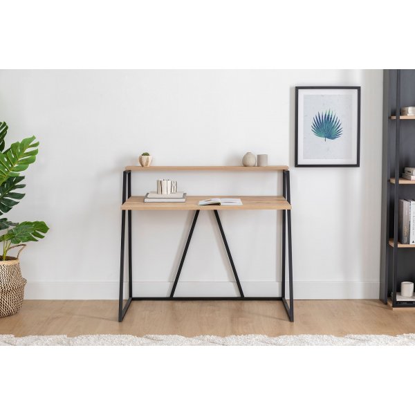 Lissa skrivebord 105 x 60 cm - Safir eik/sort Lissa skrivebord 105 x 60 cm - Safir eik/sort