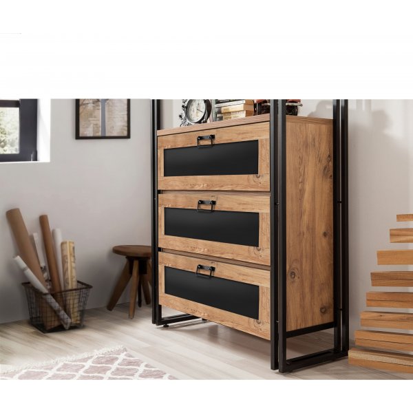 Arcas Carva bokhylle - Furu/sort Arcas Carva bokhylle - Furu/sort