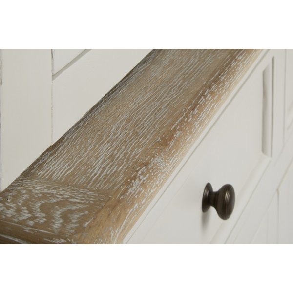 Hvaler vitrineskap - Antikkgr� / lysbeiset eik