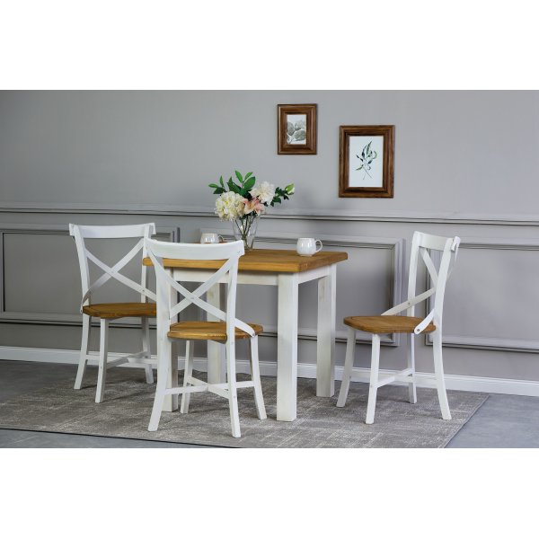 Vimle spisebord, 80 cm - Brun/hvit