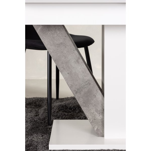 Disa spisebord 120-160 x 80 cm - Gr/hvit