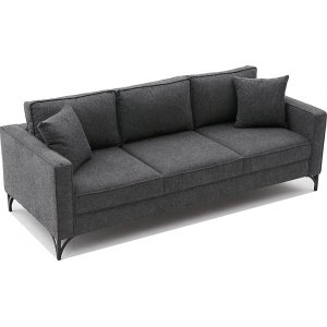 Berlin 3-seters sofa - Antrasitt/sort