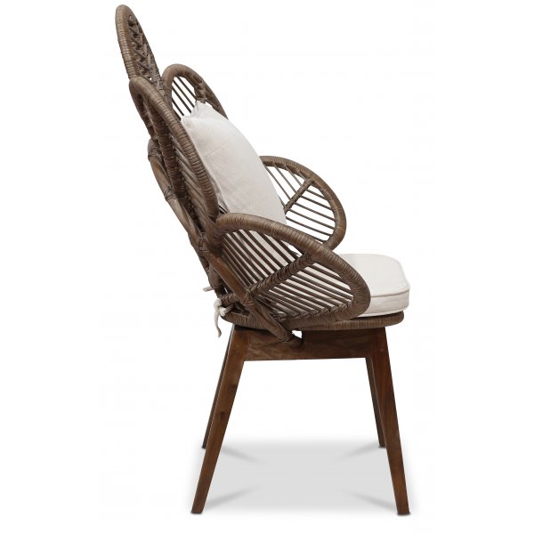 Peacock loungelenestol med pute - Brun + Flekkfjerner for mbler