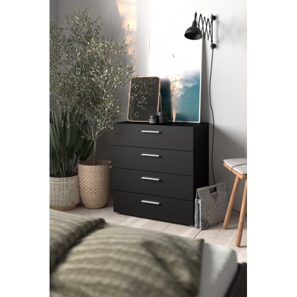 Pepe bred kommode med 4 skuffer - Sort Pepe bred kommode med 4 skuffer - Sort