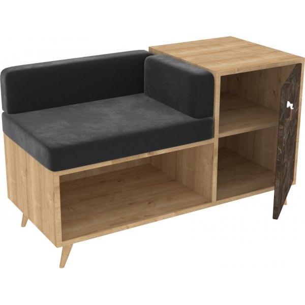 Anzer sittebenk - Valnøtt/antrasitt Anzer sittebenk - Valnøtt/antrasitt