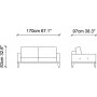 New Tulip 2-seters sovesofa - Bl