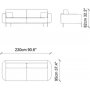 Mint 3-seters sofa - Pudderrosa