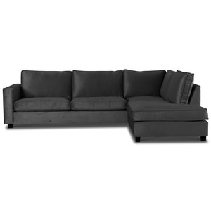 Brandy Loungesofa XL pent anslutning Hyer - Slvgr (flyel)