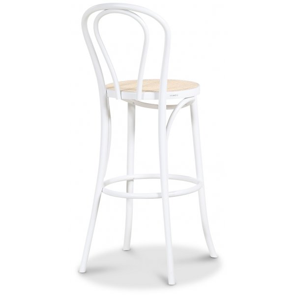 Bøyd tre barstol No 18 - Hvit / Rotting Bøyd tre barstol No 18 - Hvit / Rotting