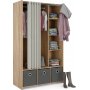 Lola garderobe - Eik/beige/gr