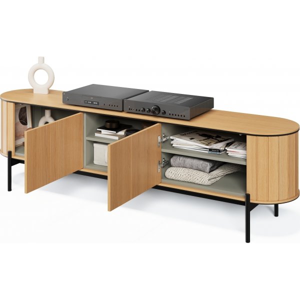 Mediebenk 200 cm - Vicenza eik/svart Mediebenk 200 cm - Vicenza eik/svart