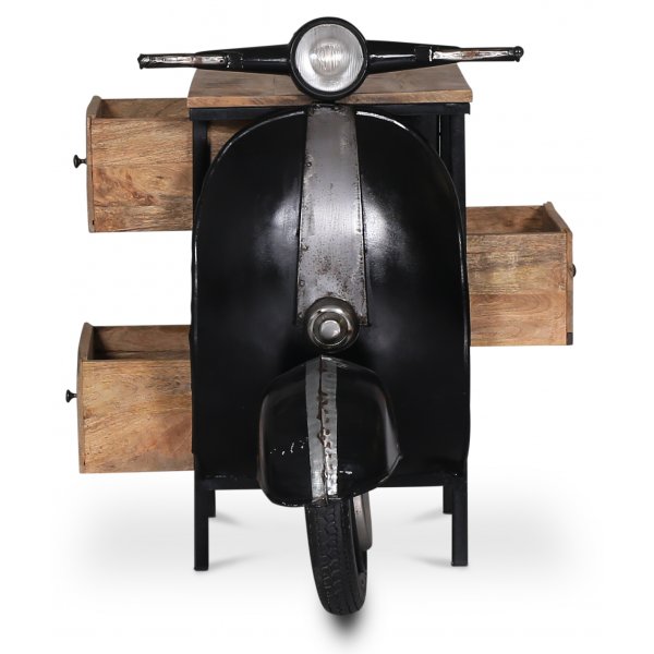 Vintage Vespa kommode / nattbord - Svart / slv