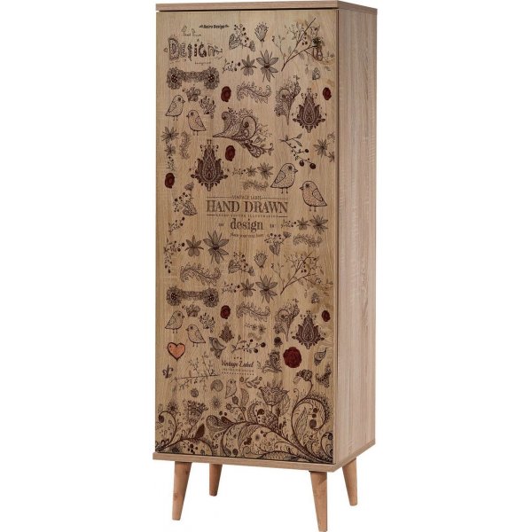 Filinta skoskap, h�ndtegnet - Sonoma eik