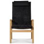 Frank lenestol i saueskinn scandinavian dark grey - Oljet eik